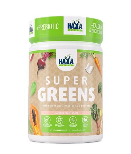 Haya Labs Super Greens 300 g. - Natural Peach skonis