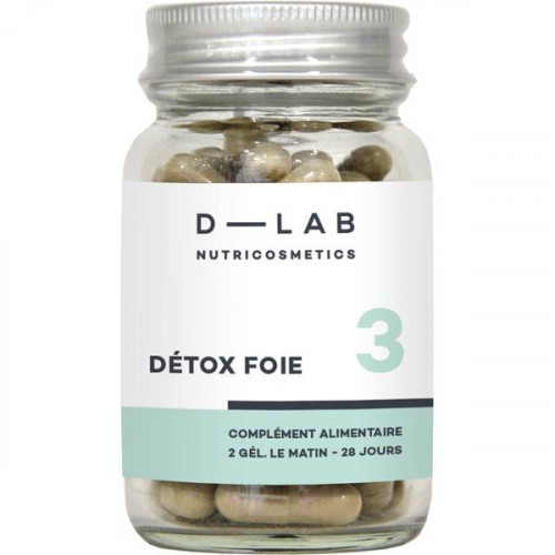 D-LAB Nutricosmetics Detox Foie Maisto papildas kepenų detoksikacijai, 1 Mėnesiui