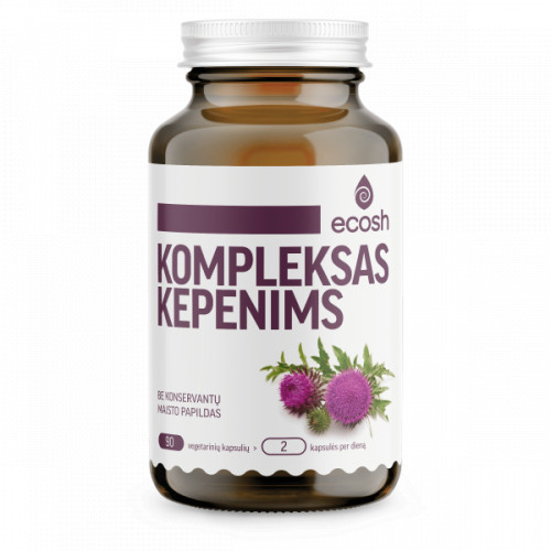 Ecosh Liver Complex Maisto papildas kompleksas kepenims, 90 kapsulių