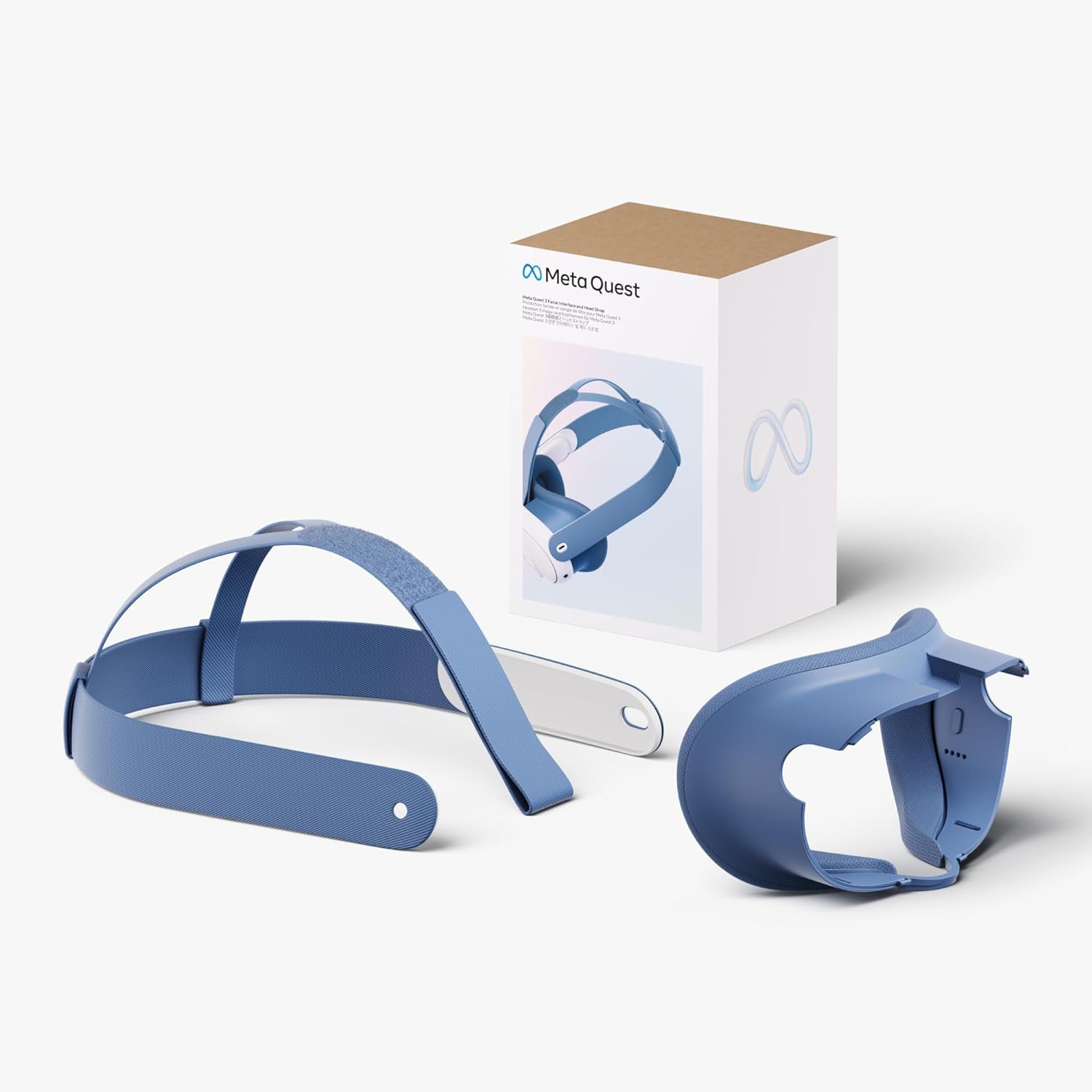 Meta Quest 3 VR akinių įdėklas ir fiksavimo diržas Elemental Blue