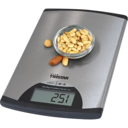 Virtuvinės svarstyklės Tristar  Kitchen scale  KW-2435  Maximum weight (capacity) 5 kg  Metallic