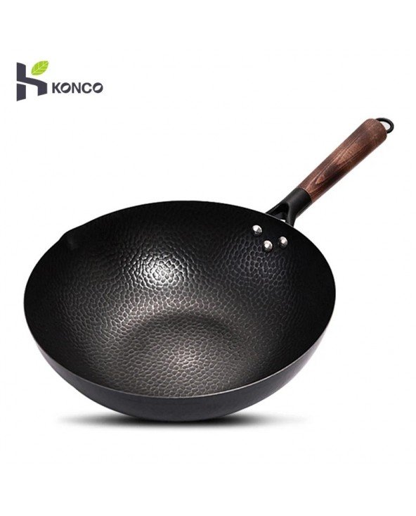 "Konco" wok Ketaus keptuvė Nepadengtas puodas Bendro naudojimo dujinė ir indukcinė viryklė 32 cm kinų Wok indų keptuvė