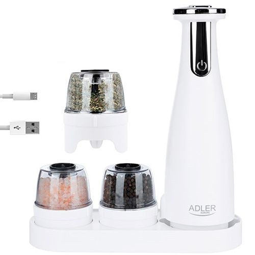 "Adler AD 4449W" elektrinis druskos ir pipirų malūnėlis - USB