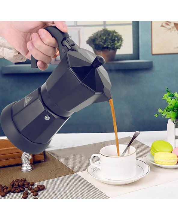 300 ml elektrinis kavos virimo aparatas espreso viryklė 6 puodeliai Mocha Pot Black