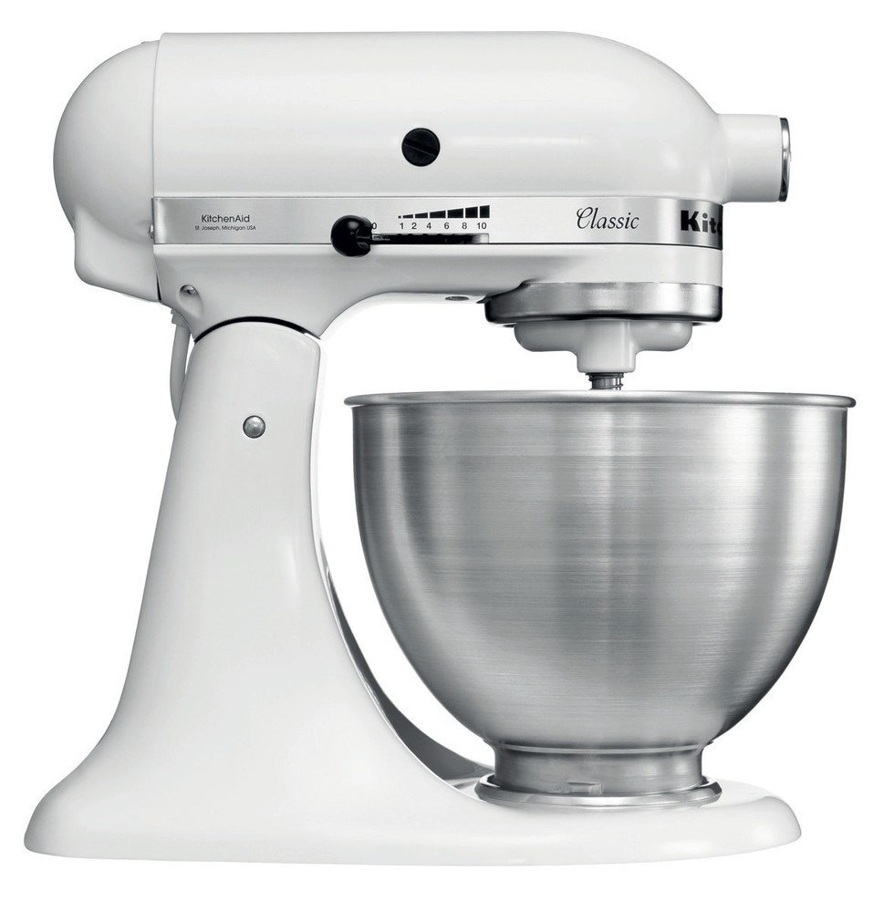 KitchenAid 5K45SSEWH Pastatomas plaktuvas 275 W Metalinis, Balta
