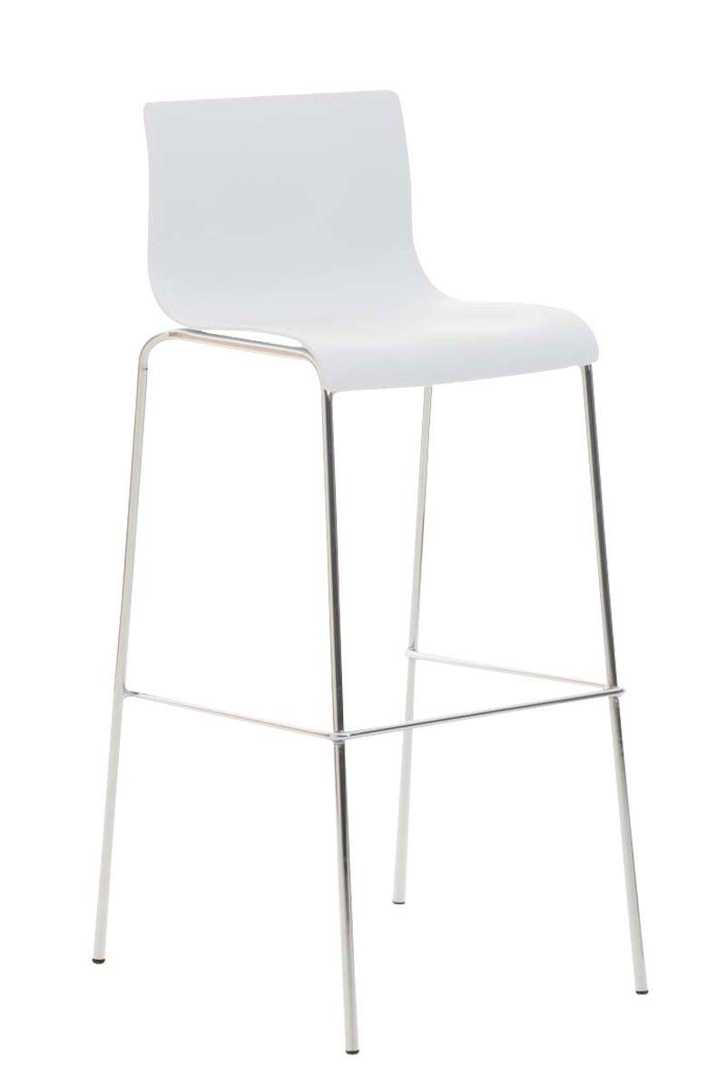 Baro kėdė "Hover" plastikinis 4 kojų rėmas baltas, chromuotas