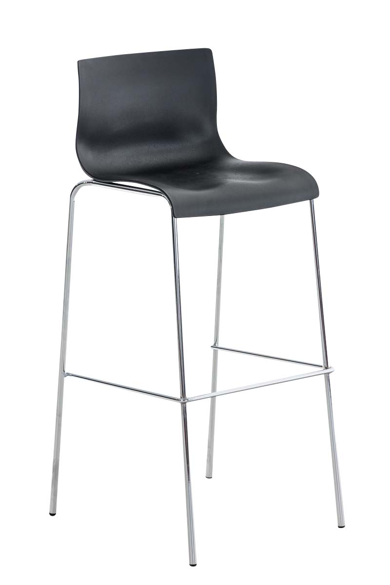 Baro kėdė "Hover" plastikinis 4 kojų rėmas juodas, chromuotas