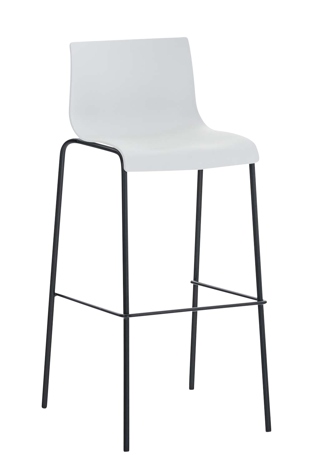 Baro kėdė "Hover" plastikinis 4 kojų rėmas balta, juoda