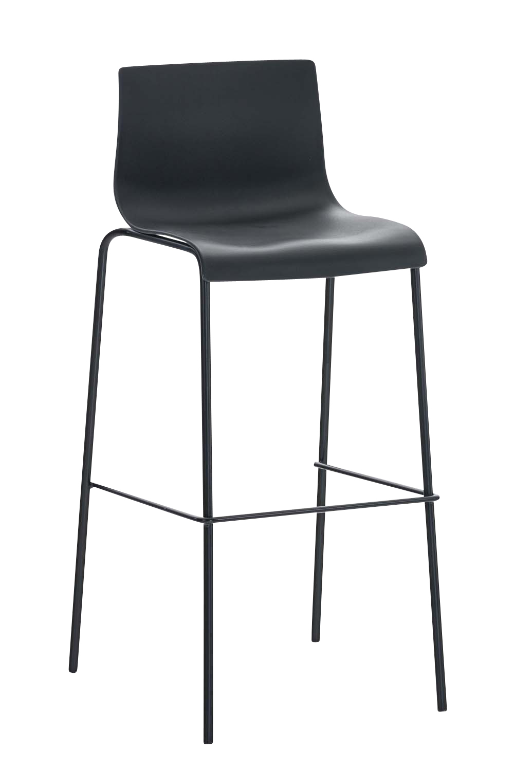 Baro kėdė "Hover" plastikinis 4 kojų rėmas juodas, juodas