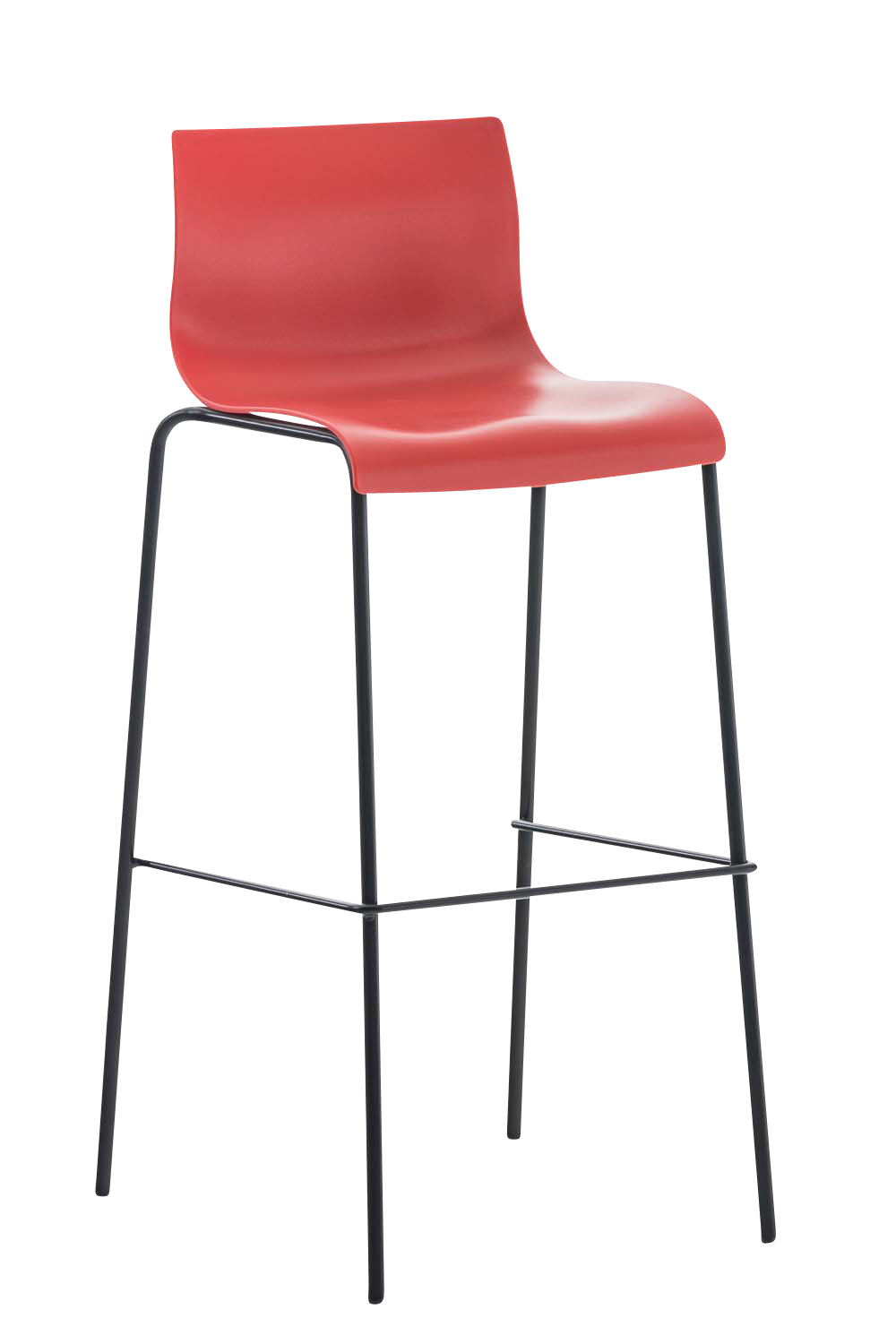 Baro kėdė "Hover" plastikinis 4 kojų rėmas raudona, juoda