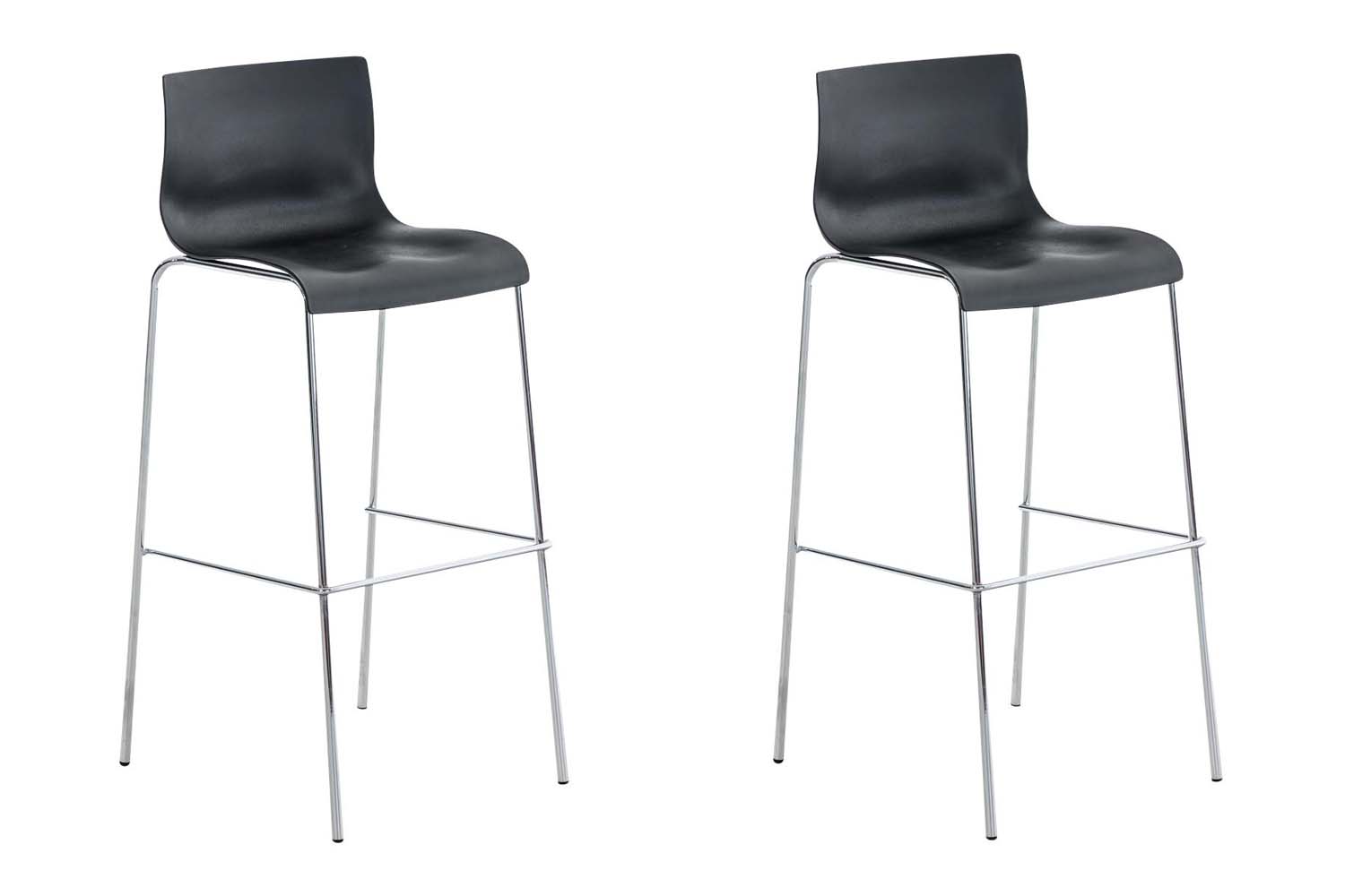 2 baro kėdžių rinkinys HOVER plastikinis 4 kojų rėmas juodas, chromuotas