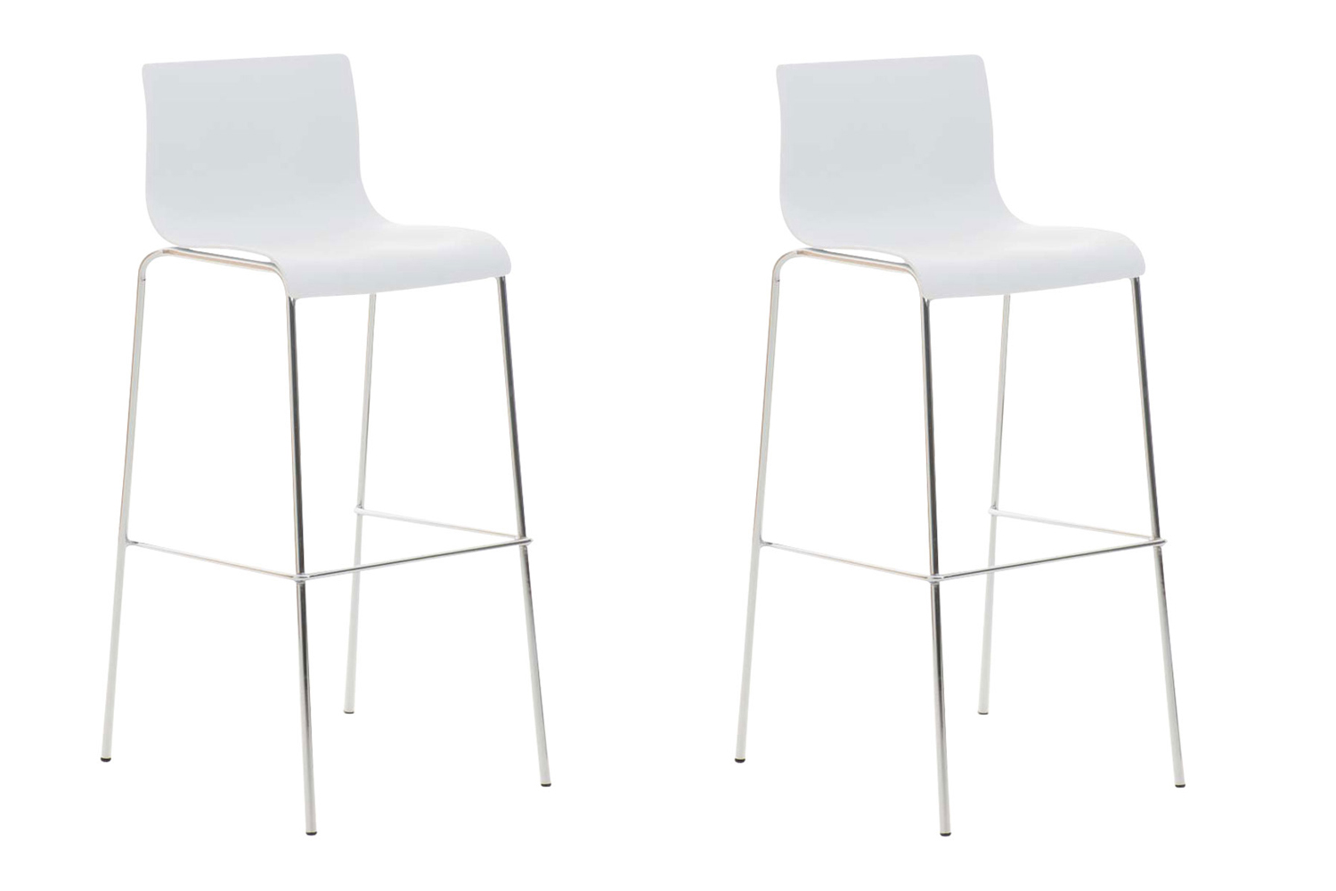 2 baro kėdžių rinkinys HOVER plastikinis 4 kojų rėmas baltas, chromuotas