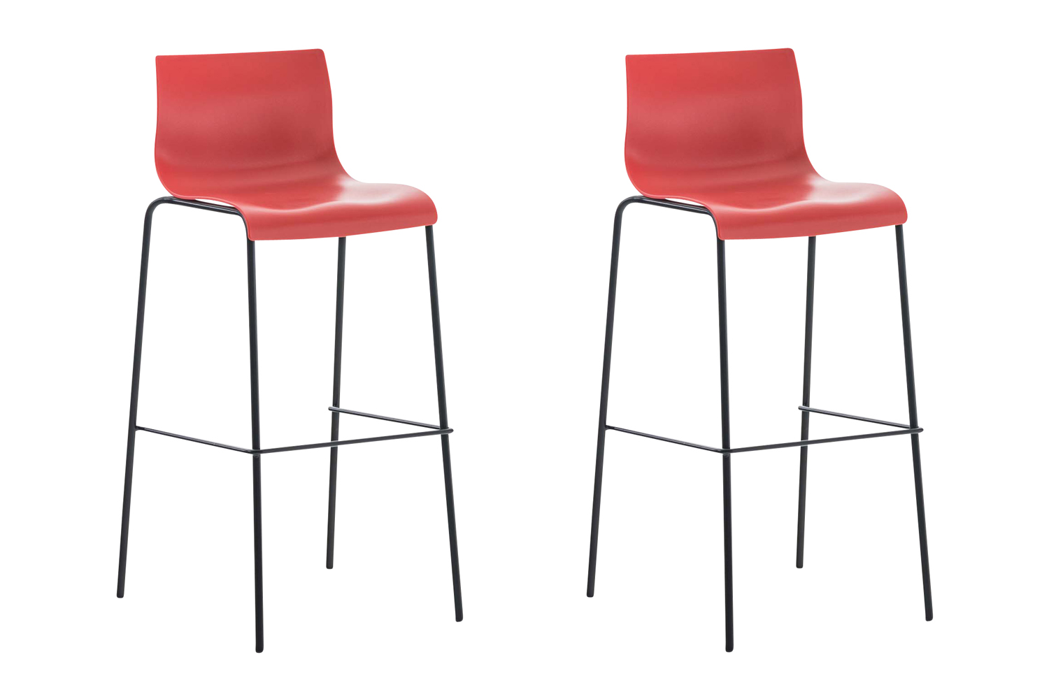 2 baro kėdžių rinkinys HOVER plastikinis 4 kojų rėmas raudona, juoda