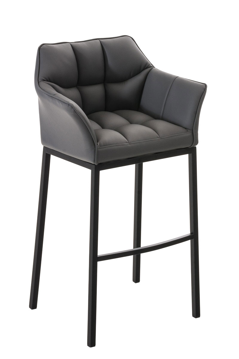 Baro kėdė Damaso Leatherette pilka, juoda