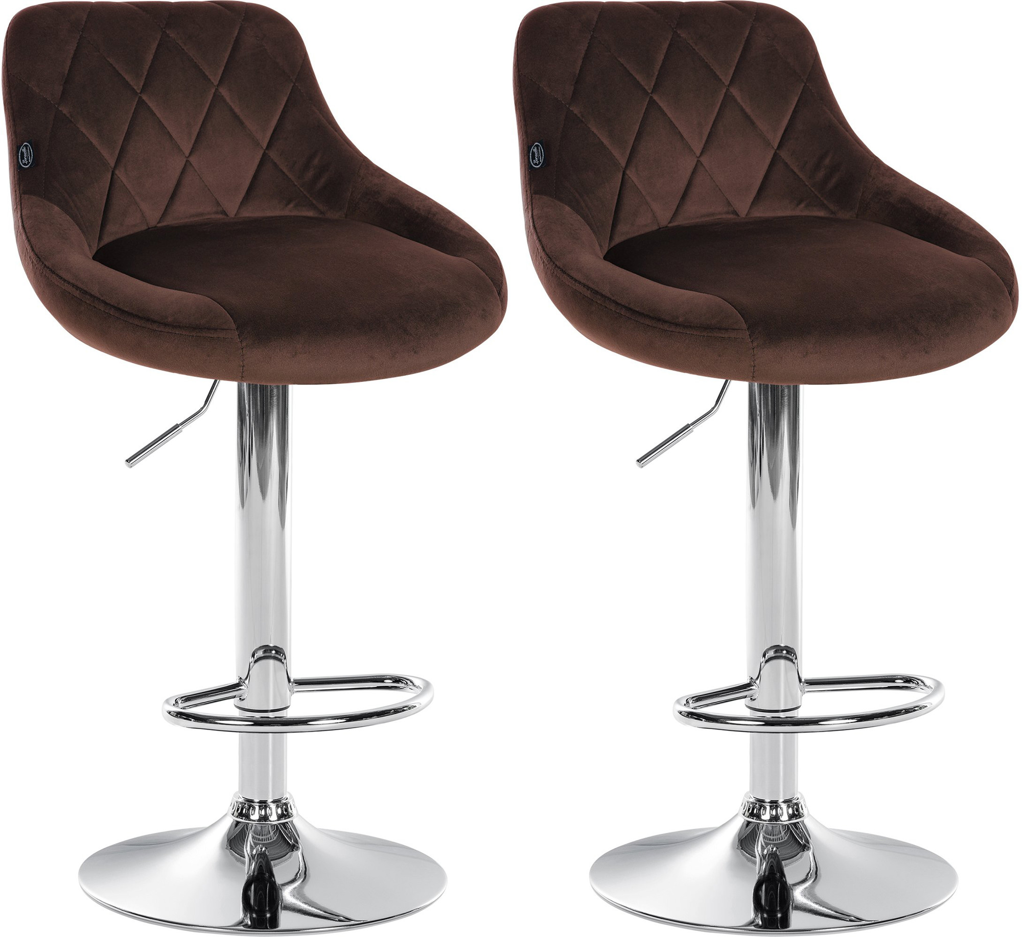 2 baro kėdžių rinkinys "Lazio velvet chrome