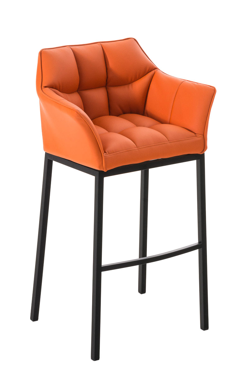 Baro kėdė Damaso Leatherette oranžinė, juoda