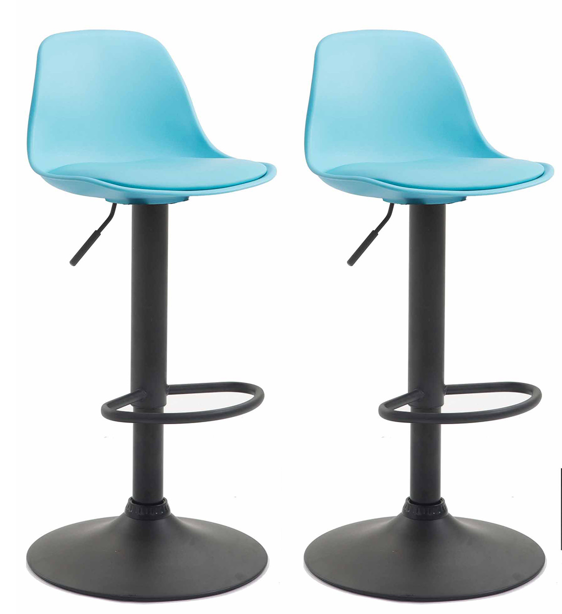 2 "Kiel" plastikinių baro kėdžių rinkinys, juodas