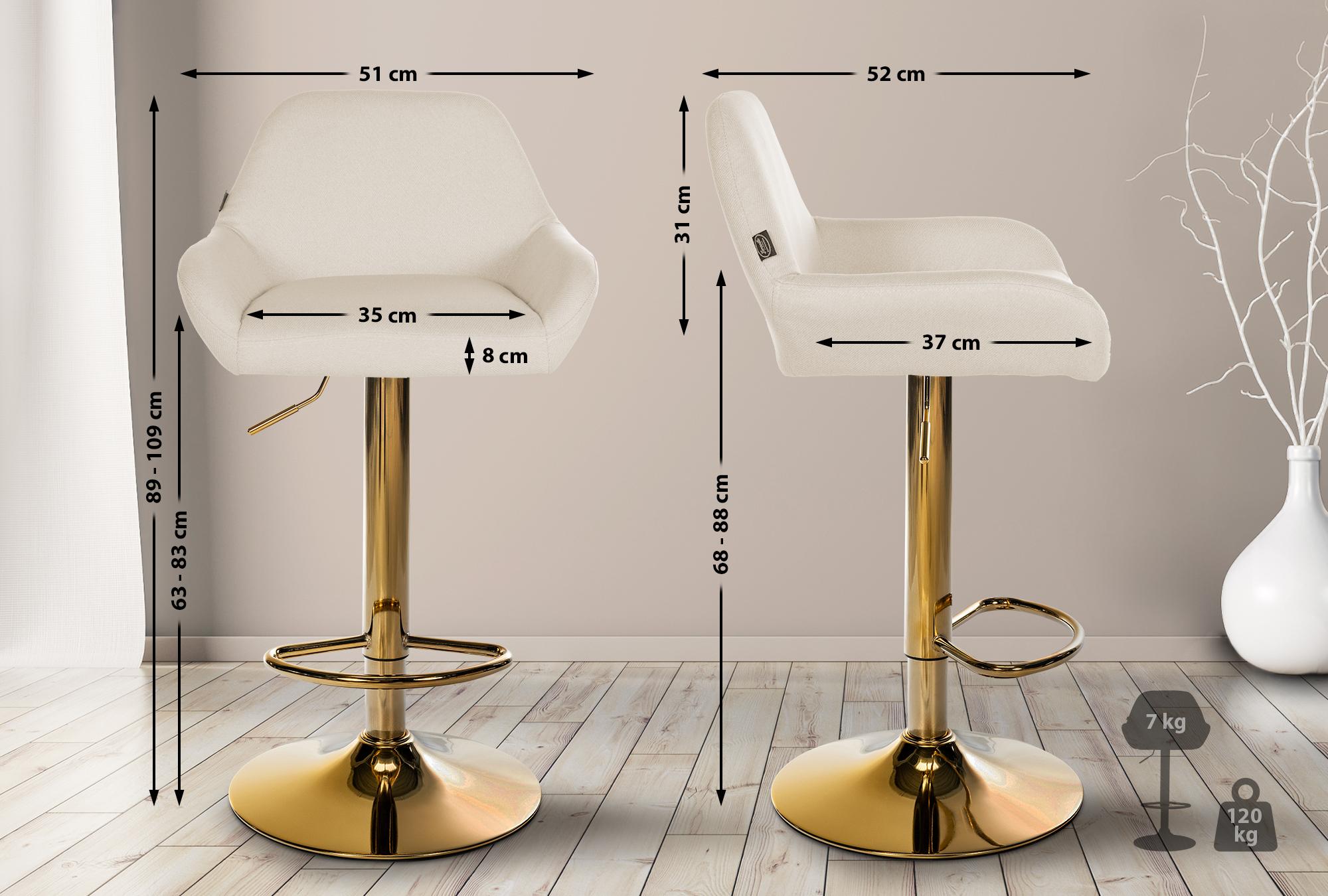 Baro kėdė "Braga Gold" audinys
