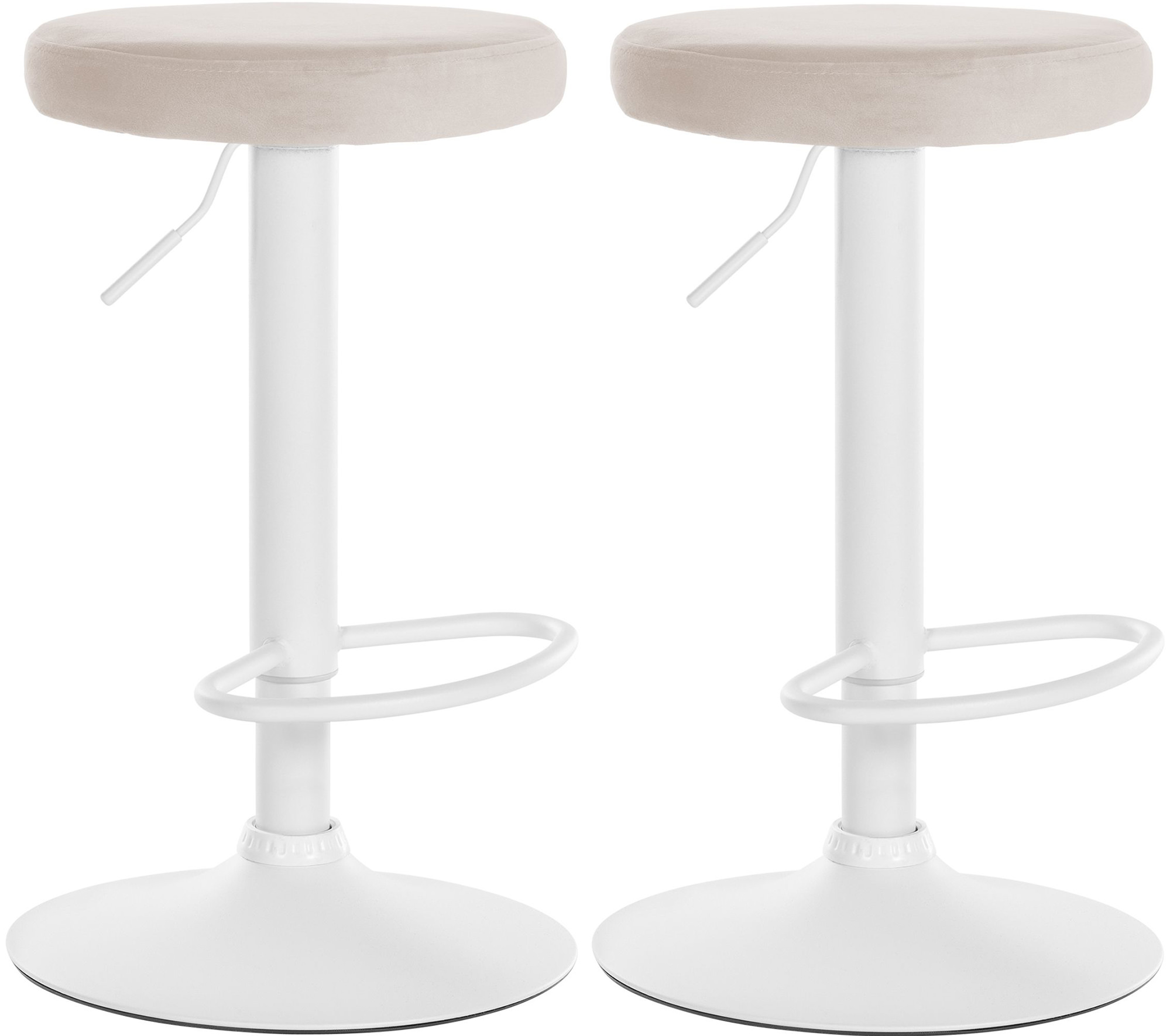 2 baro kėdžių rinkinys Ponte velvet white