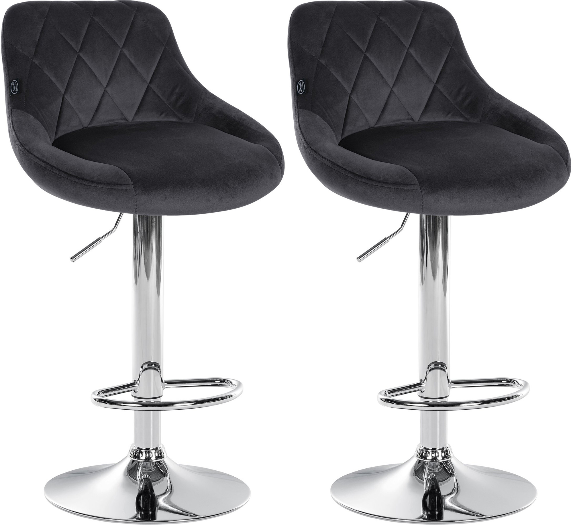 2 baro kėdžių rinkinys "Lazio velvet chrome