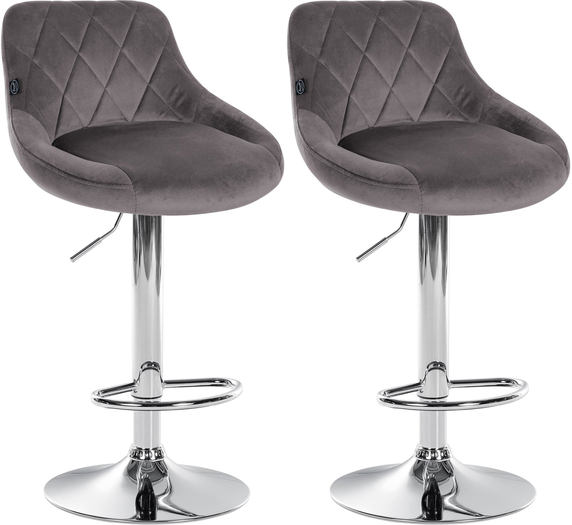 2 baro kėdžių rinkinys "Lazio velvet chrome