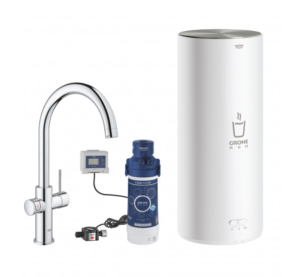 Grohe Red Duo maišytuvas plautuvei ir L dydžio boileris : Spalva - Nerūdijančio plieno