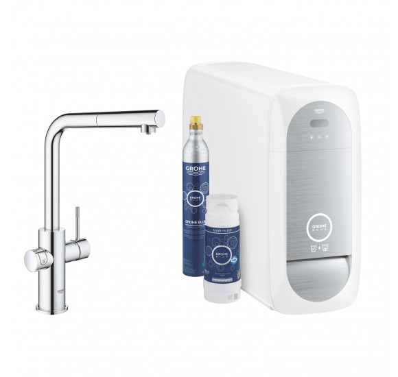 Grohe Blue Home L formos maišytuvas plautuvei 368 mm su bluetooth ir WIFI : Spalva - Chromas