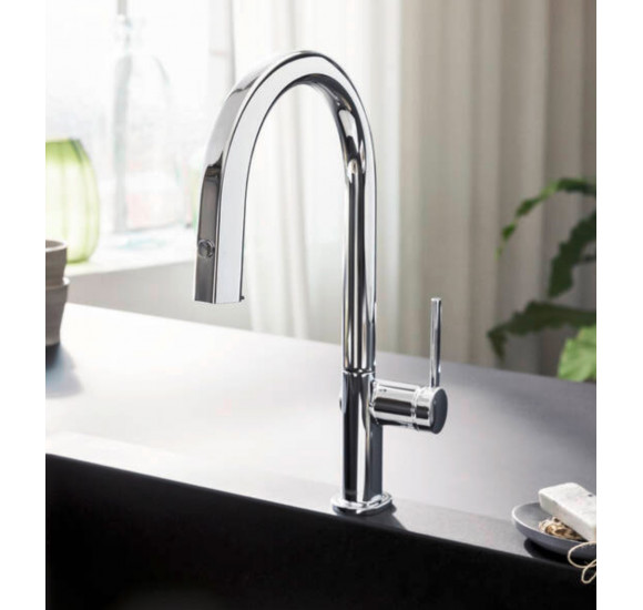 Hansgrohe Aqittura M91 virtuvinis maišytuvas su ištraukiamu dušeliu (S-BOX) bei filtravimo sistema, chromo spalvos : Spalva - Chromas