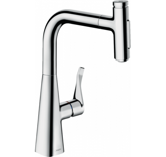Hansgrohe Metris Select 240 maišytuvas plautuvei su ištraukiama žarna, pasirenkama spalva : Spalva - Chromas