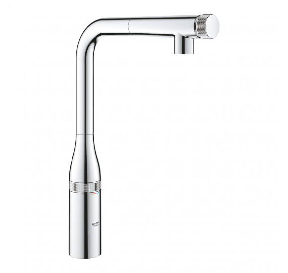 Grohe Essence SmartControl L formos maišytuvas plautuvei su ištraukiama žarna : Spalva - Poliruotas paviršius - juoda (blizgi)