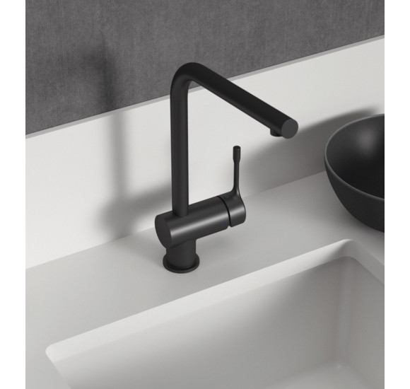 Ideal Standard CERALOOK plautuvės maišytuvas, BC174XG : Spalva - Juoda matinė