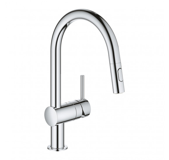 Grohe Minta C formos maišytuvas plautuvei su ištraukiama žarna : Spalva - Nerūdijančio plieno