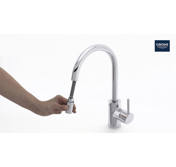 Maišytuvas plautuvei Grohe Concetto, su ištraukiama žarna : Spalva - Chromas