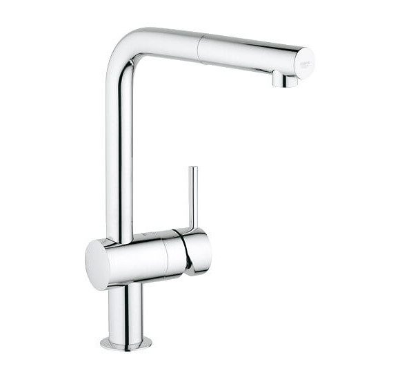 GROHE Minta (32168000) maišytuvas plautuvei su ištraukiama žarna : Spalva - Chromas