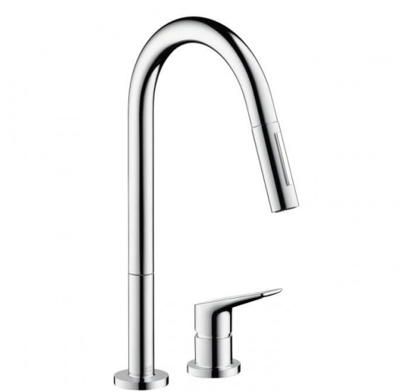 Hansgrohe AXOR Citerrio M (34822000) dviejų dalių maišytuvas su ištraukiama žarna plautuvei, chromo spalvos : Spalva - Chromas