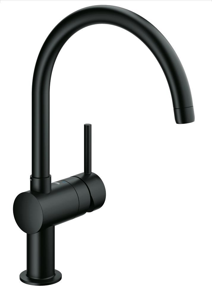GROHE Minta vieno sverto virtuvės plautuvės maišytuvas juodas