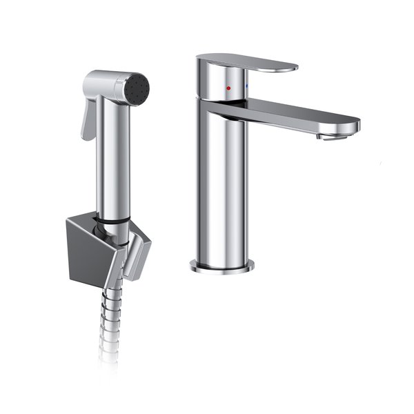 Praustuvo maišytuvas su bide dušeliu Ravak Chrome II, CR II 112.00CR chromas