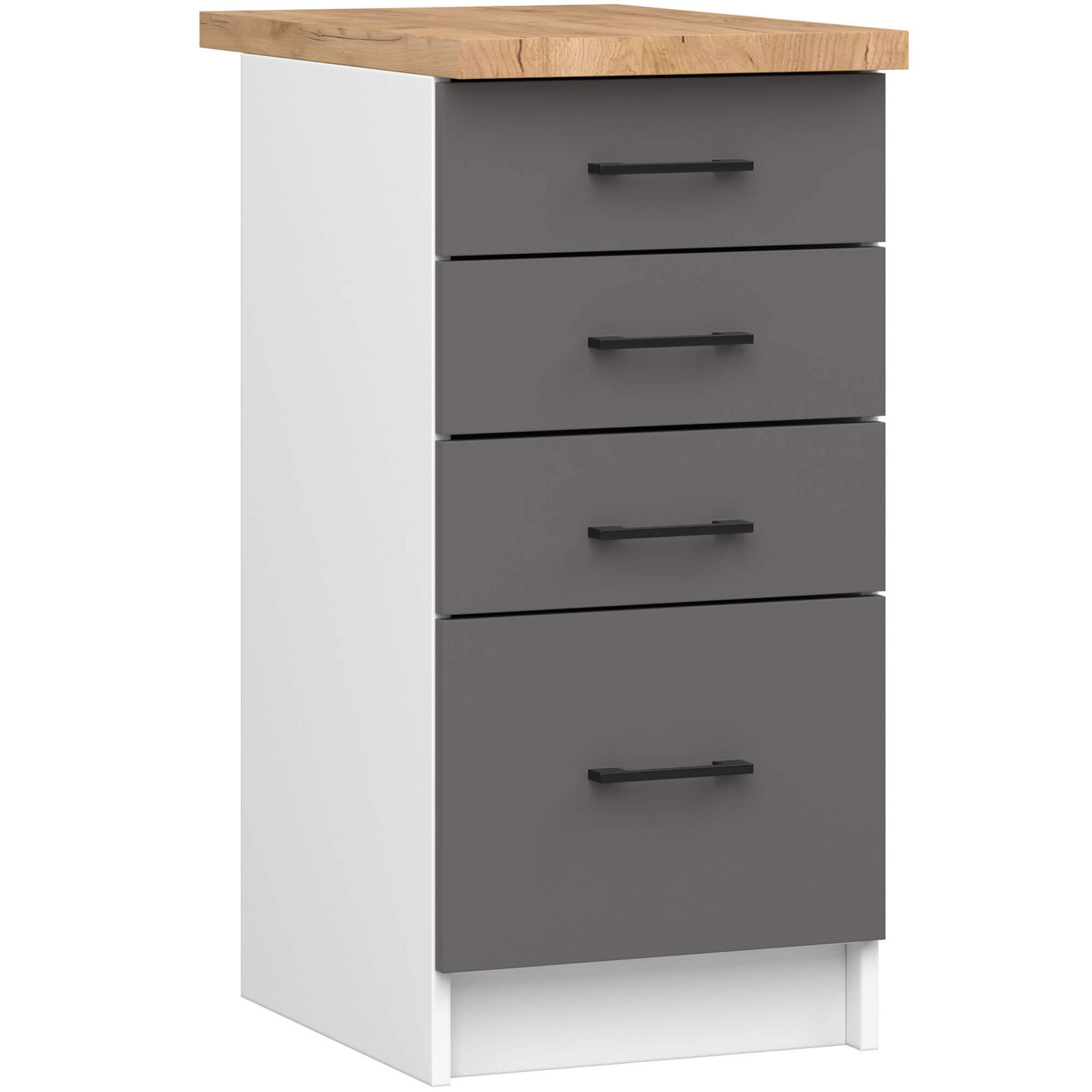 Virtuvės spintelė OLIVIA S40 SZ4, balta/betono
