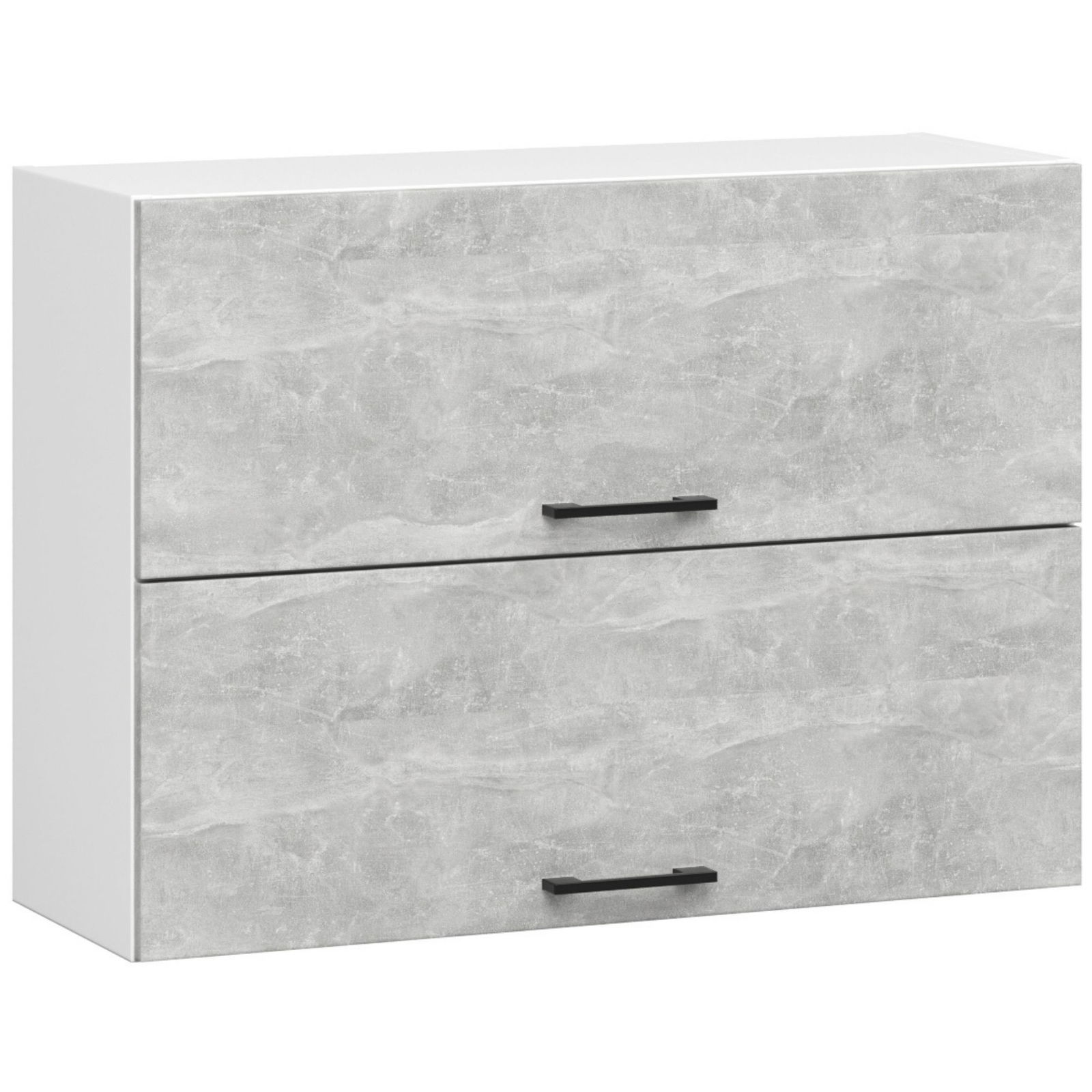 Pakabinama virtuvės spintelė OLIVIA W80 G2, H58 cm, balta/pilka