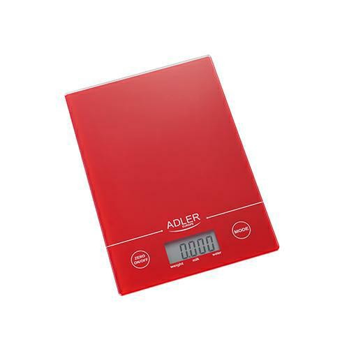 Virtuvinės svarstyklės Adler Kitchen scales AD 3138 Maximum weight (capacity) 5 kg, Graduation 1 g, Red