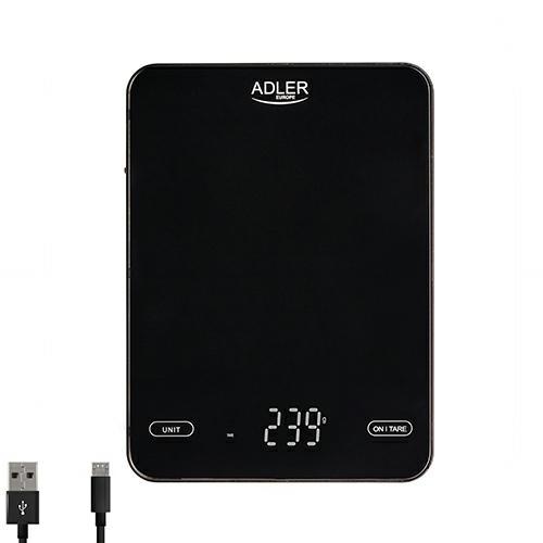 Virtuvinės svarstyklės Adler Kitchen Scale AD 3177b Maximum weight (capacity) 10 kg, Accuracy 1 g, Black