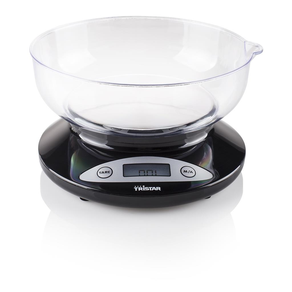 Virtuvinės svarstyklės Tristar Kitchen scale KW-2430 Maximum weight (capacity) 2 kg, Graduation 1 g, Display type LCD, Black