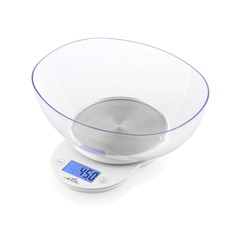 Virtuvinės svarstyklės ETA Kitchen scale with a bowl ETA577090000 Mari Graduation 1 g Display type LCD White