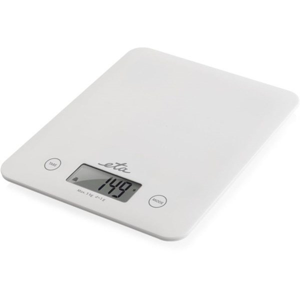 Virtuvinės svarstyklės ETA Kitchen scales Lori ETA277790000 Maximum weight (capacity) 5 kg, Graduation 1 g, Display type LCD, White