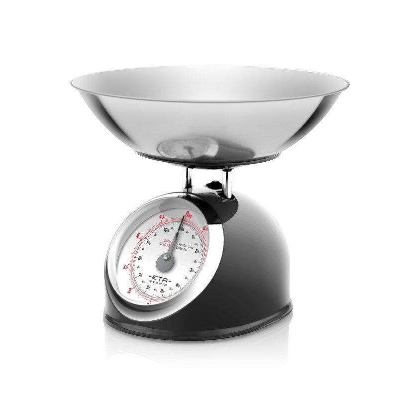 Virtuvinės svarstyklės ETA | Kitchen scale | ETA577790020 Storio | Maximum weight (capacity) 5 kg | Graduation 25 g | Black