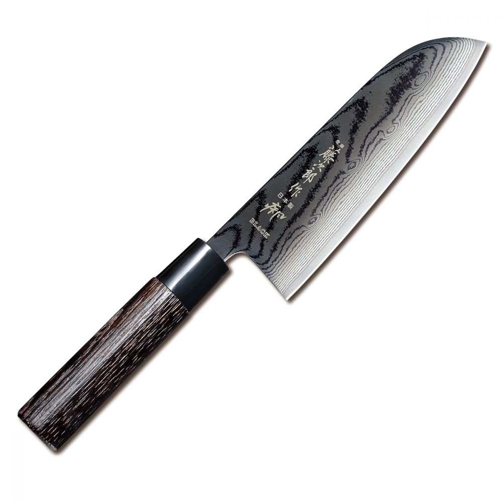 Damasko plieno Santoku peilis Tojiro Shippu Black