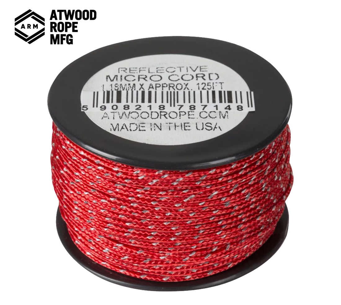 Virvė Atwood Rope MFG Micro Cord Reflective 38 m Raudonas BLT išsiuntimas 1-3 d.