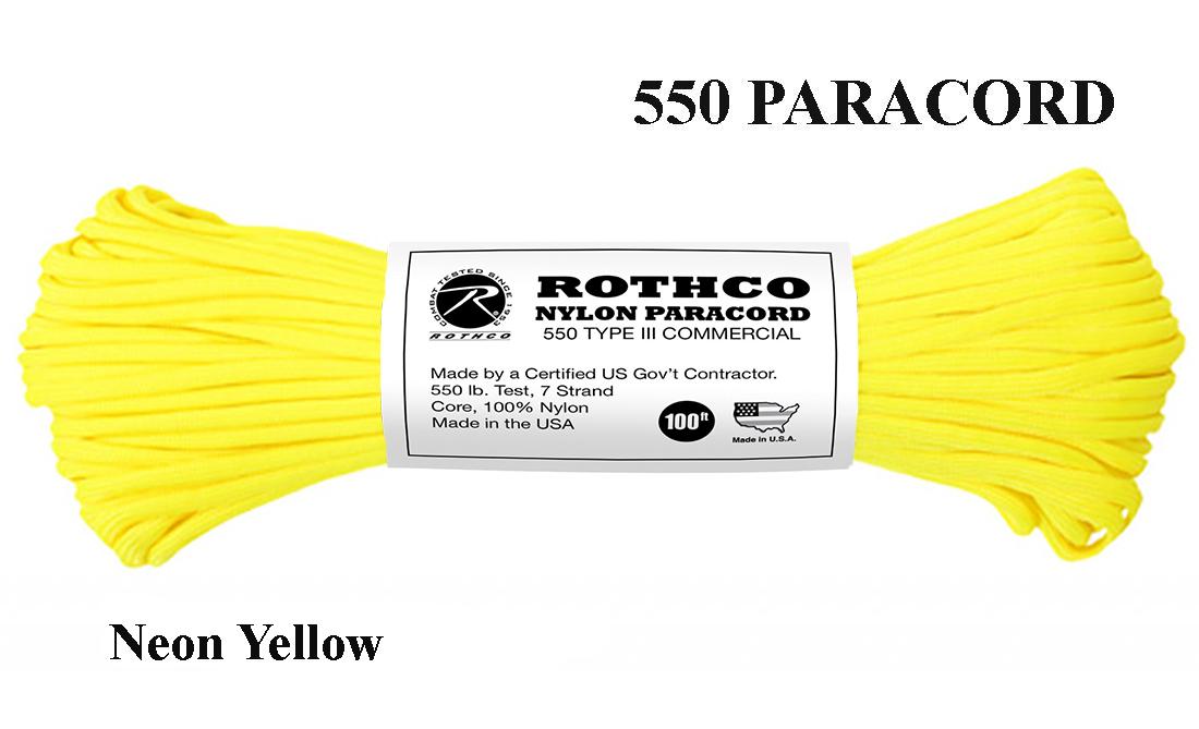 Virvutė 550 Paracord 30 m Neon Yellow .