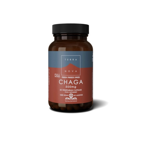 Terranova Chaga 500mg Maisto papildas, 50 kapsulių