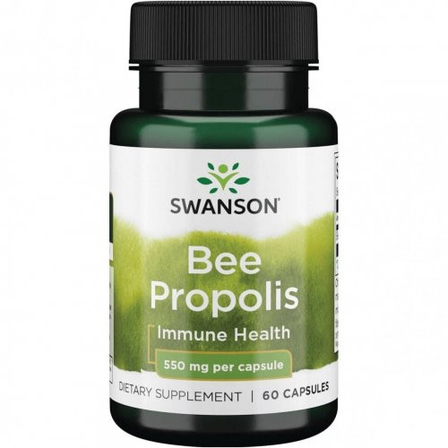 SWANSON Bee Propolis Immune Health 550mg Bičių pikis (propolis), 60 kapsulių